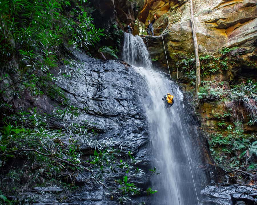 Blue Mountains: Abseiling and Canyoning Experience - The final 30-metre waterfall abseil