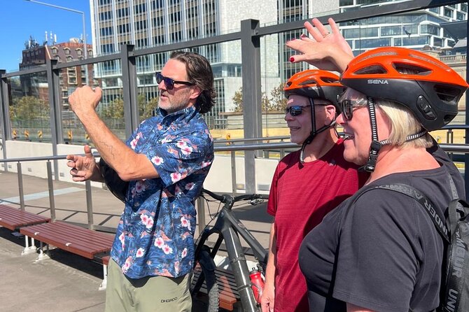 Guided Electric Bike Tour of Sydney with Bluetooth helmets - Wharf 3, Barangaroo Reserve, and the harbour edge