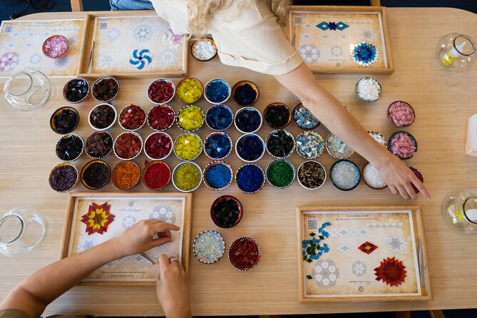 Mosaic Art Classes Sydney: Turkish Lamp Workshop - Transferring the design with special glue