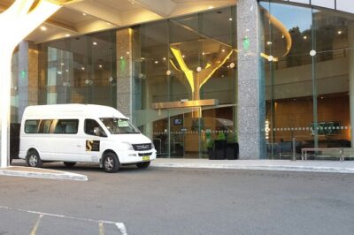 Sydney Airport to Sydney CBD shared ride seat in vehicle shuttle transfer