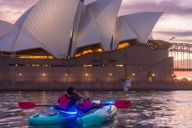 Sydney LED Lit Kayak Tour of the Opera House and Bridge - Turning toward Sydney Harbour Bridge