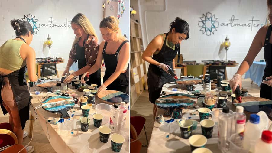 Sydney: Resin Art Classes - Cheeseboards & Coasters - What you actually make in this Sydney resin class