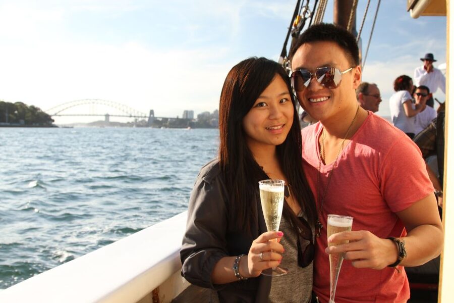 Sydney: Tall Ship Harbour Twilight Dinner Cruise - Dinner served on a moving ship