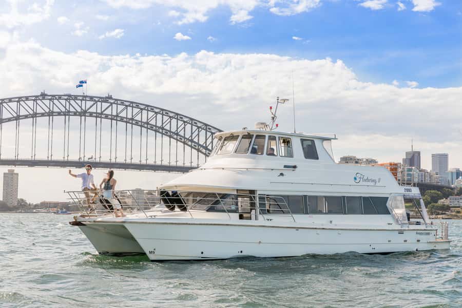 Sydney: Vivid Harbour Cruise with Canapes - A 40-seat catamaran instead of a packed public ferry